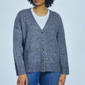 Ella Moss Button-Up Cardigan XL Gray Relaxed Fit Womens Sweater NWT 4698